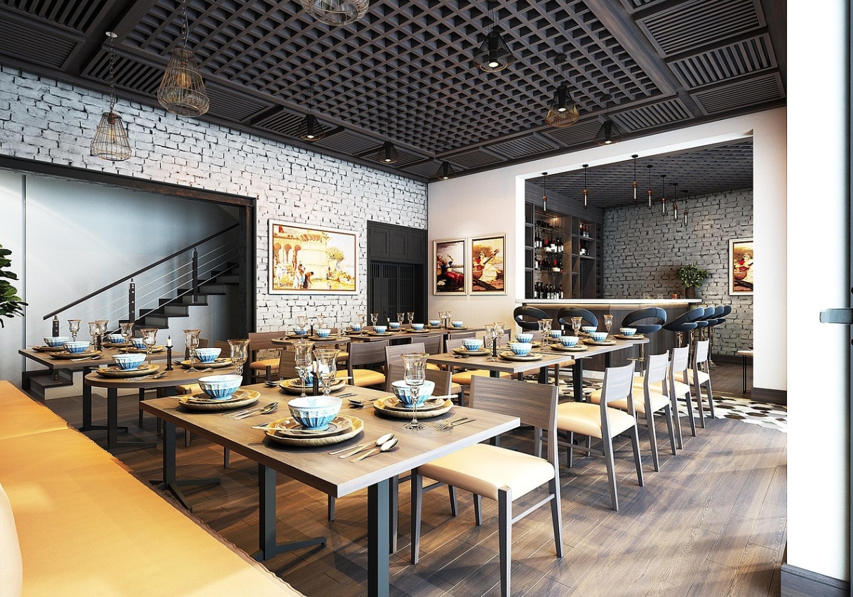 C'est l'aménagement intérieur d'un restaurant avec des normes ERP sur ville franche sur saône